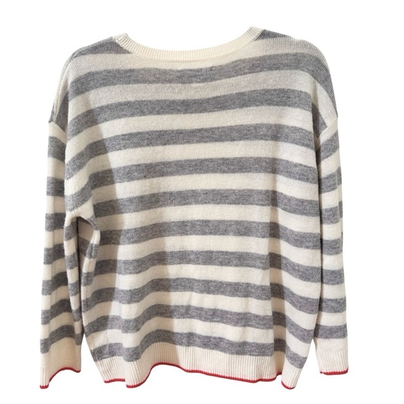 Velvet by Graham & Spencer Rylan Stripe Wool Cashmere Sweater Size Large - Picture 8 of 12
